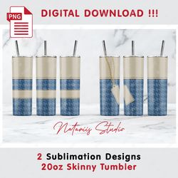 2 Trendy Fashion Patterns - Seamless Sublimation Design - 20oz SKINNY TUMBLER - Full Wrap