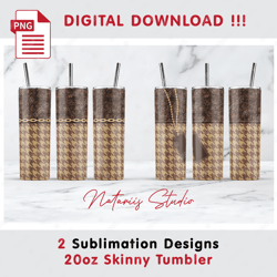 2 Trendy Fashion Patterns - Seamless Sublimation Design - 20oz SKINNY TUMBLER - Full Wrap