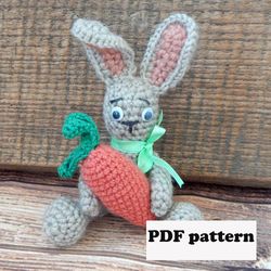 Bunny with carrot crochet pattern Easter crochet pattern