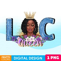 Loc Queen PNG Sublimation Design - Dreadlocks PNG, Black Queen, Melanin Queen Clipart, Afro Locs PNG Design,  Afro Woman