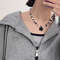 Kpop Goth Vintage Aesthetic Y2K Star Pendant Beaded Silver Color Chain Necklace 2