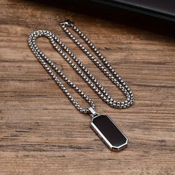 1pc men's 201 stainless steel necklace -