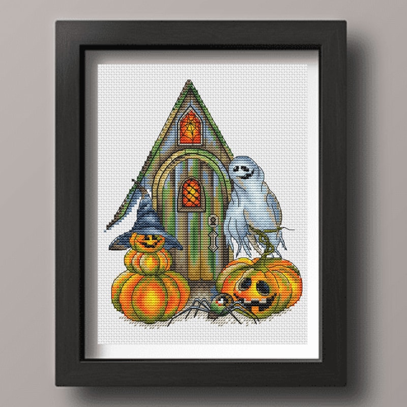 Halloween Party Cross Stitch Pattern PDF Ghost Cross Stitch Funny Pumpkin Halloween Cross Stitch Funny Cross Stitch 0