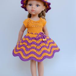 Knitted dress and hat for Paola Reina doll
