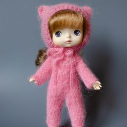 Knitted jumpsuit and hat for Xiaomi Monst doll