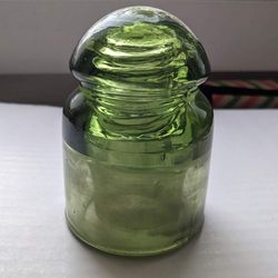 Rare lime green color vintage glass insulator