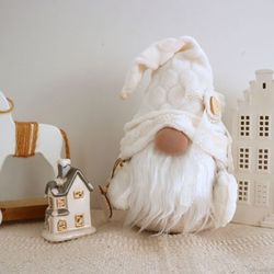 White plush gnome stuffed doll home decor