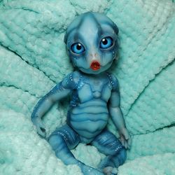 Funny cub Repta 13 inches. Silicone baby reborn. Full silicone alien baby is 13 inches