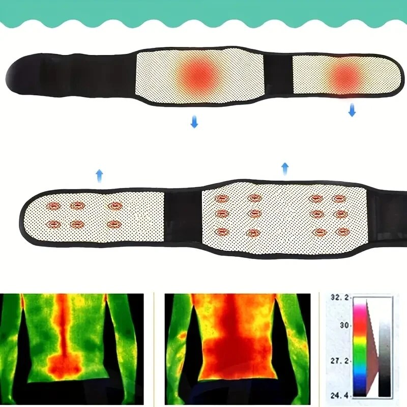 Adjustable Self-Heating Magnetic Therapy Back and Waist Support Belt for Pain Relief & Sports Recovery
