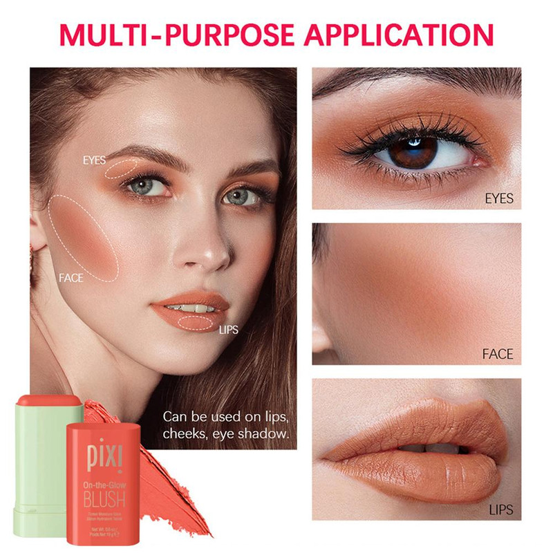 Waterproof Moisture Blusher Cream LongLasting Shadow Blusher For Cheeks Lips  Eyes 5