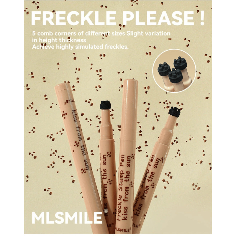 Faux Freckle Pen Stamp Waterproof Color Natural Freckles Makeup Stamp With 5 Sizes For Soft Dot Sun 3