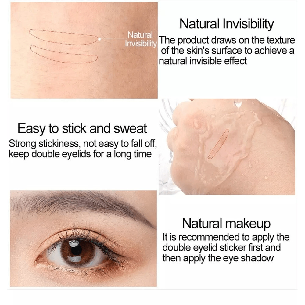 Invisible Lace Eye Lift Strips Double Eyelid Adhesive Tape Sticker For Hooded Uneven Or Mono Eyelid 6