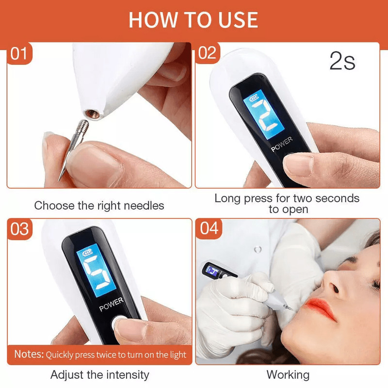 Professional Electric Laser Plasma Pen Dark Spot Remover Mole  Skin Tag Removal Tool Wart  Tattoo C 6