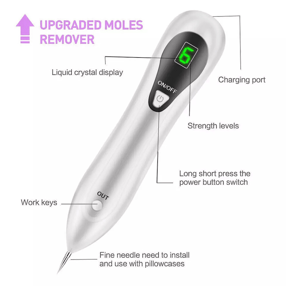 Professional Electric Laser Plasma Pen Dark Spot Remover Mole  Skin Tag Removal Tool Wart  Tattoo C 4
