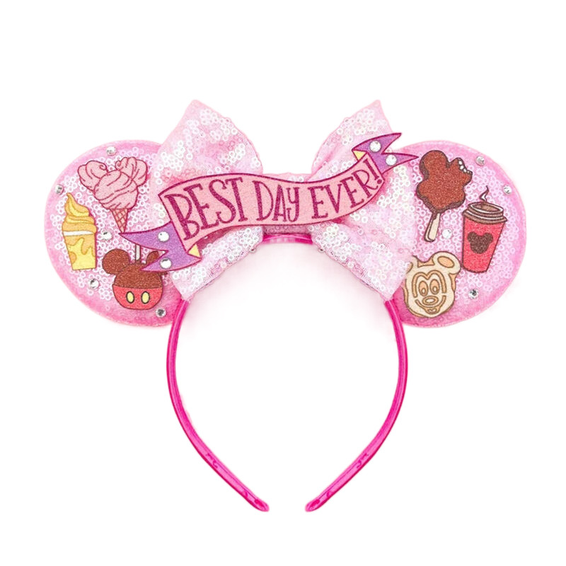 New Style Mickey Minnie Ear Headband Sequin Bows for Girls, Adults & Kids – Halloween Party Cosplay Hair Accessories
