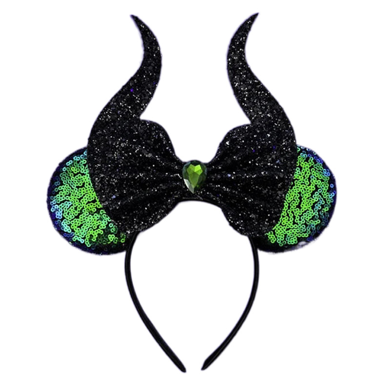 New Style Mickey Minnie Ear Headband Sequin Bows for Girls, Adults & Kids – Halloween Party Cosplay Hair Accessories