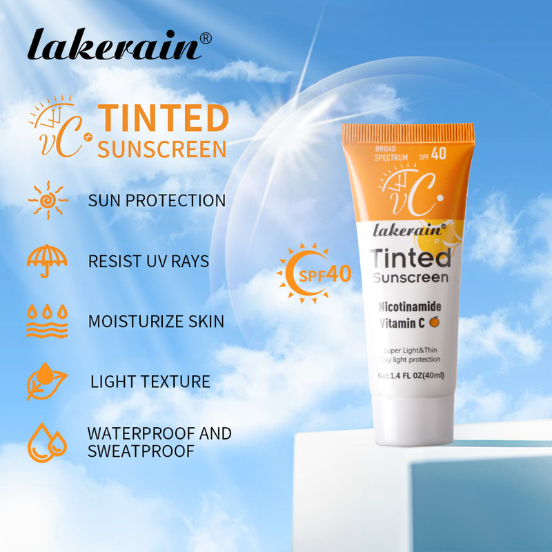 Tinted Moisturizing VC Sunscreen SPF40 Skin Protection Refreshing Makeup Sunscreen Cream With UV An 1
