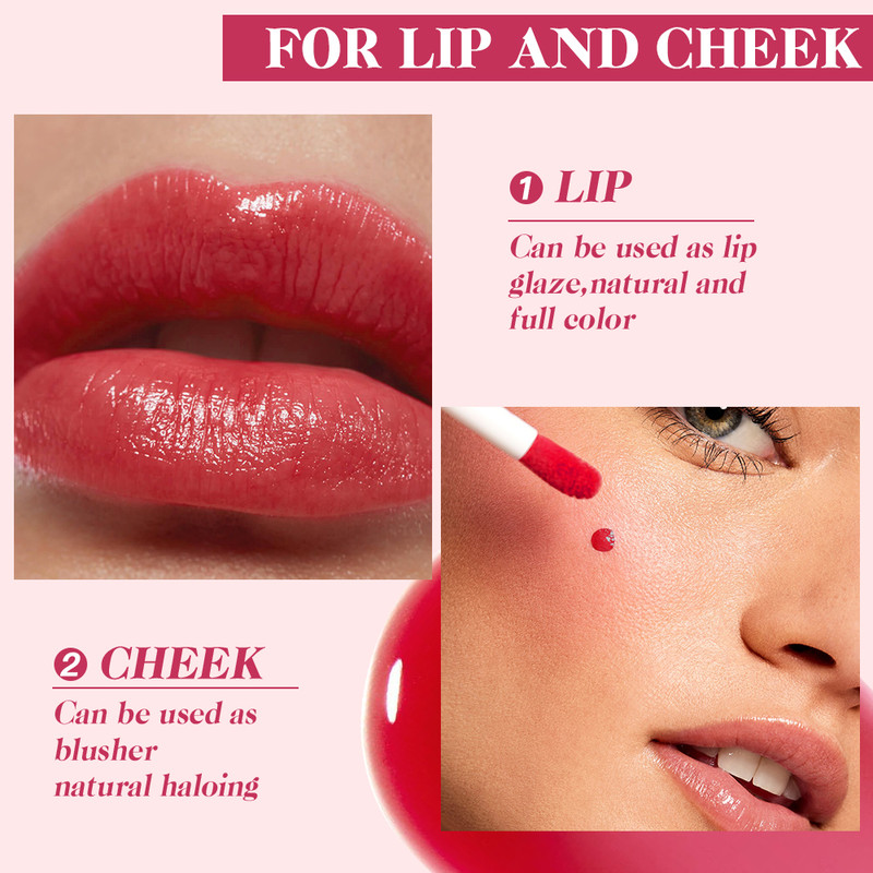 Lip Tint Waterproof High Pigment DualPurpose Lip Gloss For Lips And Cheeks Coke Bottle Appearance 2