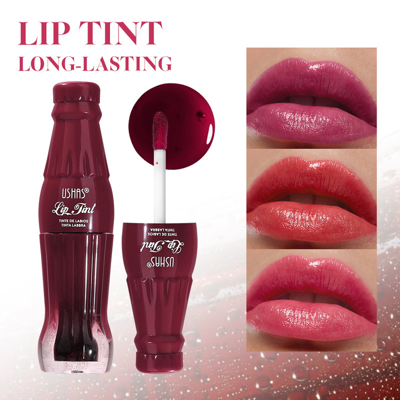 Lip Tint Waterproof High Pigment DualPurpose Lip Gloss For Lips And Cheeks Coke Bottle Appearance 3