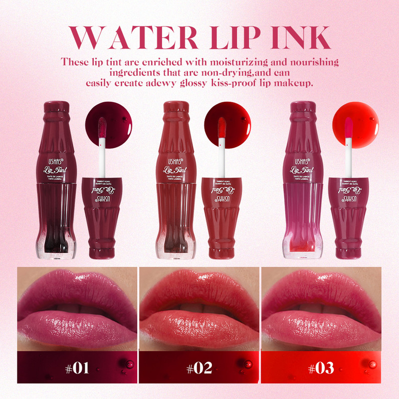 Lip Tint Waterproof High Pigment DualPurpose Lip Gloss For Lips And Cheeks Coke Bottle Appearance 4
