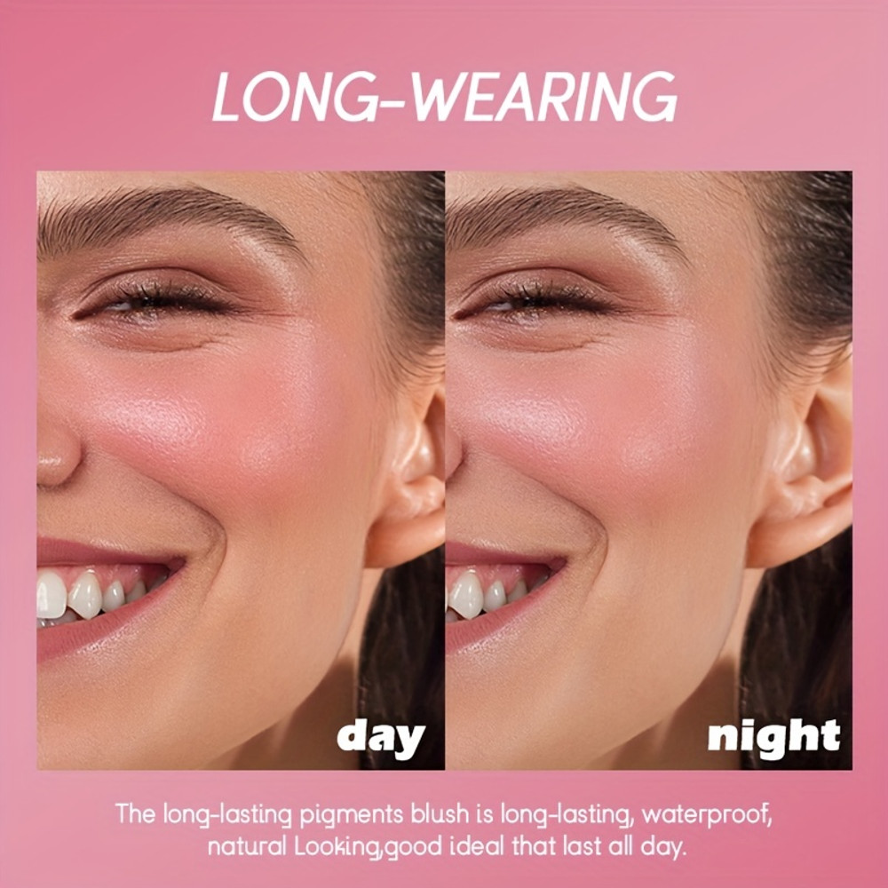 Color Long-lasting Liquid Blush, Facial Contouring Lightweight, Soft Multi-Use Cream, Waterproof Facial Blush Stick