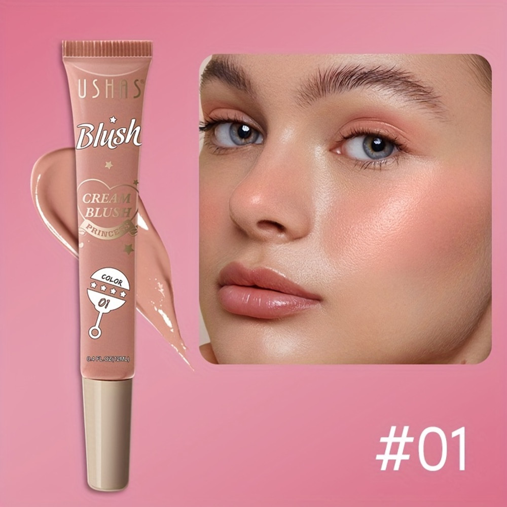 Color Long-lasting Liquid Blush, Facial Contouring Lightweight, Soft Multi-Use Cream, Waterproof Facial Blush Stick