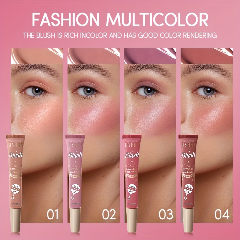 Color Long-lasting Liquid Blush, Facial Contouring Lightweight, Soft Multi-Use Cream, Waterproof Facial Blush Stick