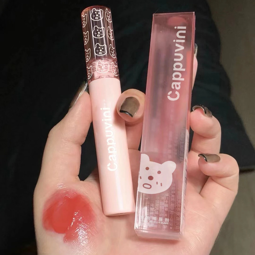 Cherry Pink Mirror, Water Lip Gloss Lip Glaze, Transparent Glass Lip Oil, Waterproof Liquid Lipstick, Clear Tint Makeup
