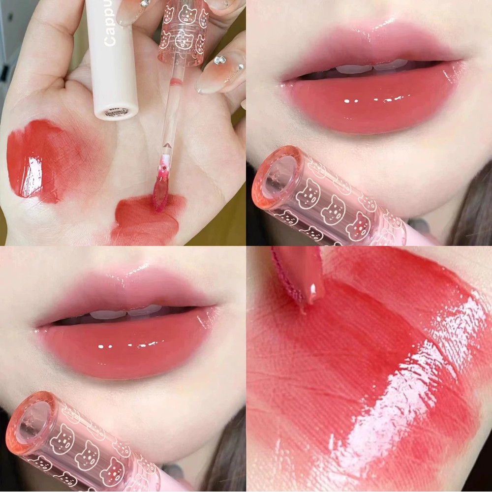 Cherry Pink Mirror, Water Lip Gloss Lip Glaze, Transparent Glass Lip Oil, Waterproof Liquid Lipstick, Clear Tint Makeup