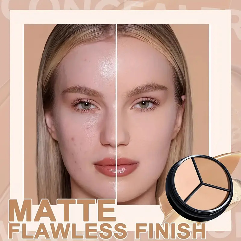 Makeup 3 Color 3 In 1 Face Concealer Perfect Concealer For Dark Circles Blemishes Contours Balm For 0