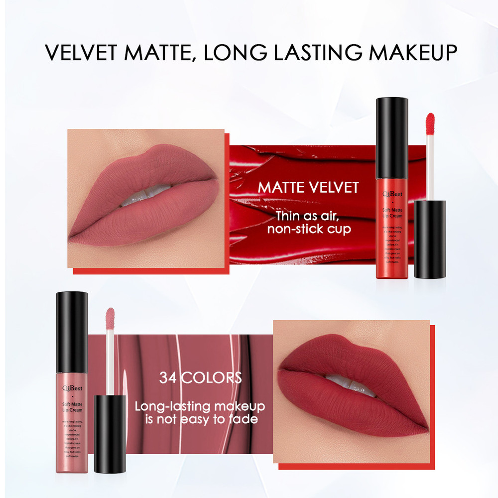 Sexy Matte Liquid Lipstick, Velvet Lip Gloss Tint Tube Matte, Pigment Makeup, Cosmetics Lipsticks for Long Wear