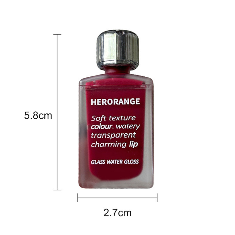 Lightly Glass Water Gloss, Herorange Lip Glaze, Mirror Moisturizing Plump Lips, Long-Lasting Makeup, No Cup Sticking