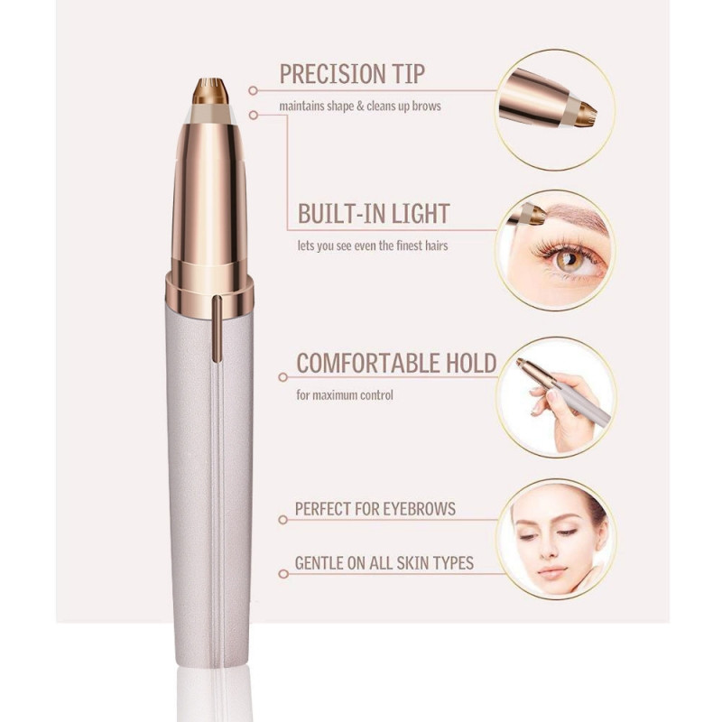USB Rechargeable Electric Eyebrow Trimmer, Security Hair Removal Eye Brow Epilator Shaver & Painless Facial Razor