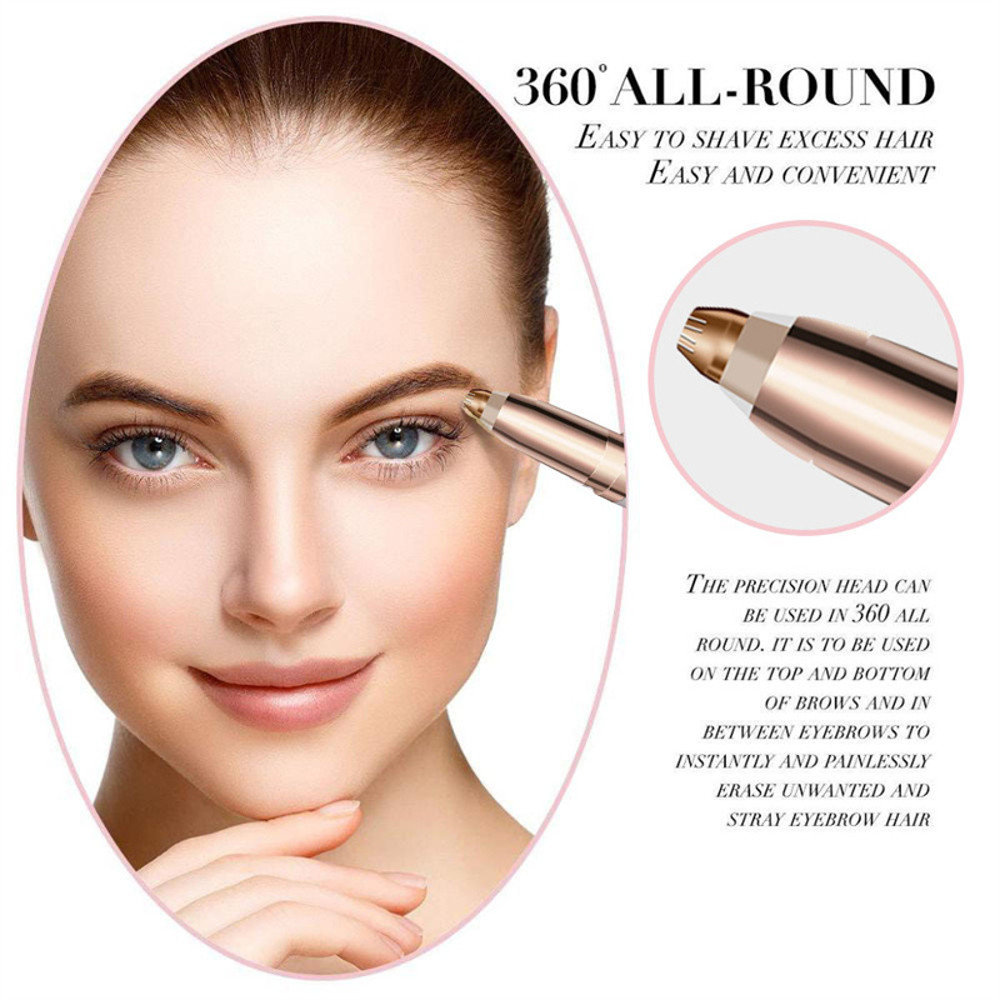 USB Rechargeable Electric Eyebrow Trimmer, Security Hair Removal Eye Brow Epilator Shaver & Painless Facial Razor