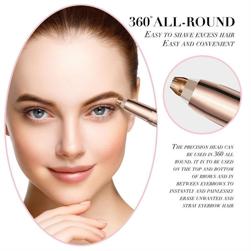 USB Rechargeable Electric Eyebrow Trimmer, Security Hair Removal Eye Brow Epilator Shaver & Painless Facial Razor