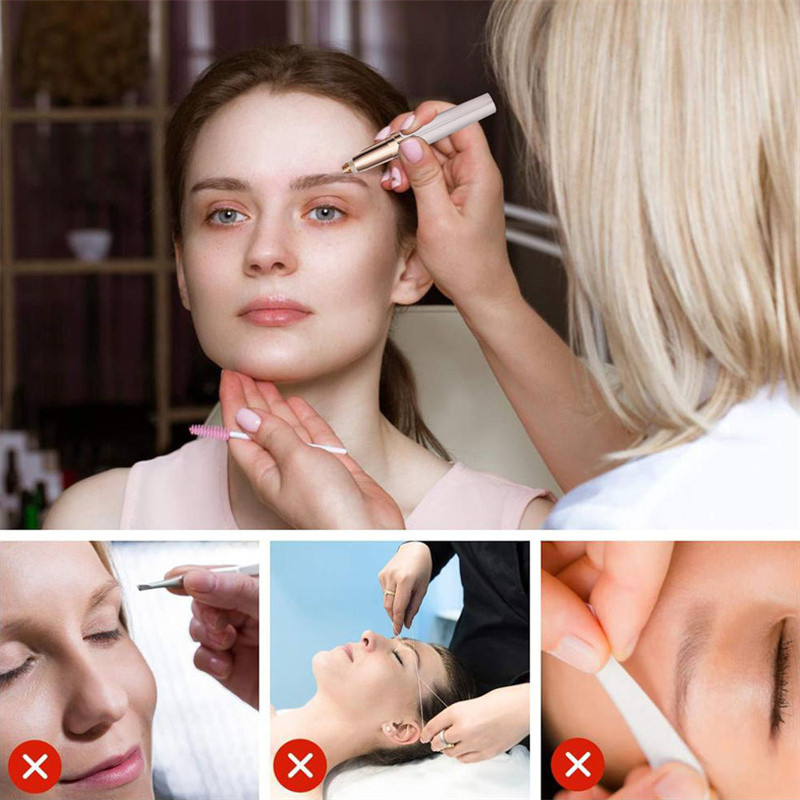 USB Rechargeable Electric Eyebrow Trimmer, Security Hair Removal Eye Brow Epilator Shaver & Painless Facial Razor