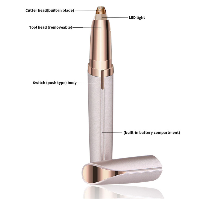 USB Rechargeable Electric Eyebrow Trimmer, Security Hair Removal Eye Brow Epilator Shaver & Painless Facial Razor