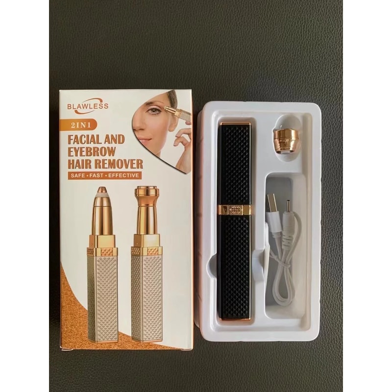 Womens Electric Eyebrow Trimmer USB Charging Portable Epilator Painless Bikini Razor for Female Face & Body Grooming