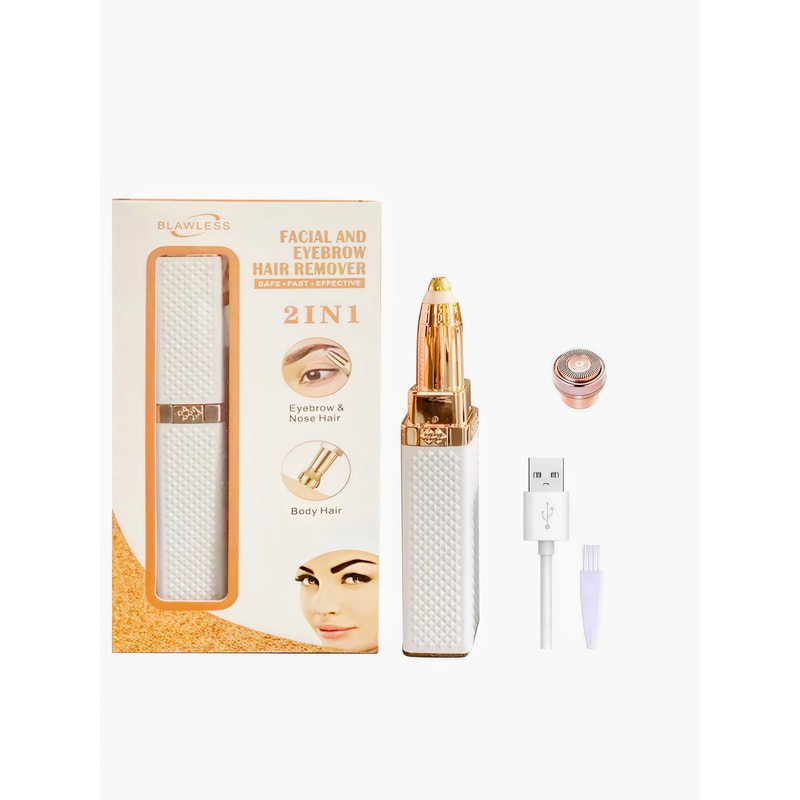 Womens Electric Eyebrow Trimmer USB Charging Portable Epilator Painless Bikini Razor for Female Face & Body Grooming