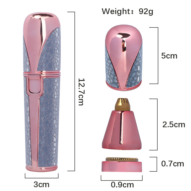 Painless Rechargeable Facial Hair Removal & Eyebrow Shaver, Face, Lips, Body Razor with Built-in LED Light USB