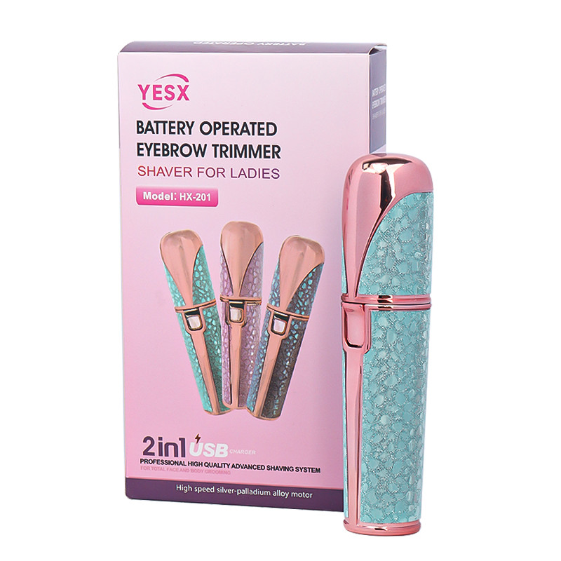 Painless Rechargeable Facial Hair Removal & Eyebrow Shaver, Face, Lips, Body Razor with Built-in LED Light USB