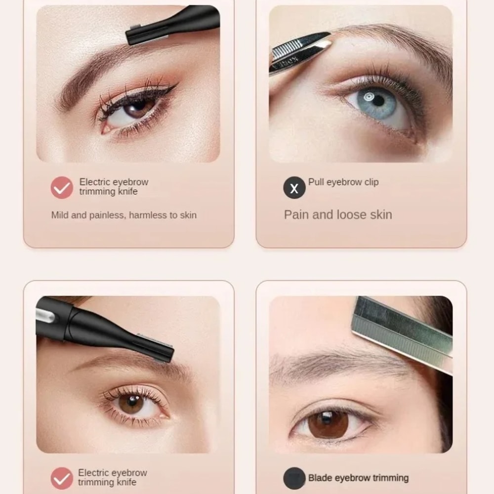 USB Charging Electric Eyebrow Trimmer, Portable Womens Face Hair Remover & Body Shaver for Smooth Grooming Care