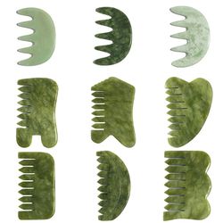 natural jade comb gua sha board jade massager for spa acupuncture body scraping gouache scraper facial skin beauty tool