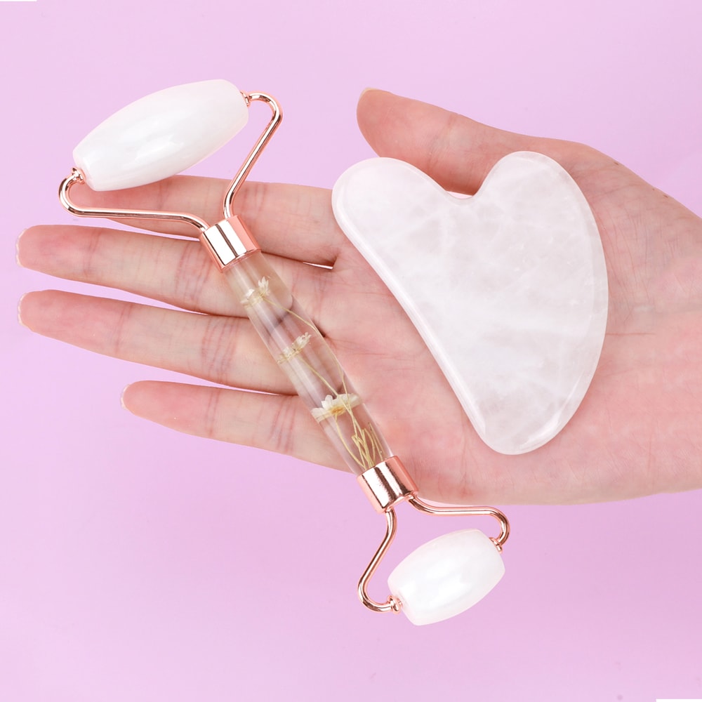 Natural Jade Gua Sha Jade Roller Set Facial Massager For Skin Care Neck Body Beauty Tools Slim Li 4