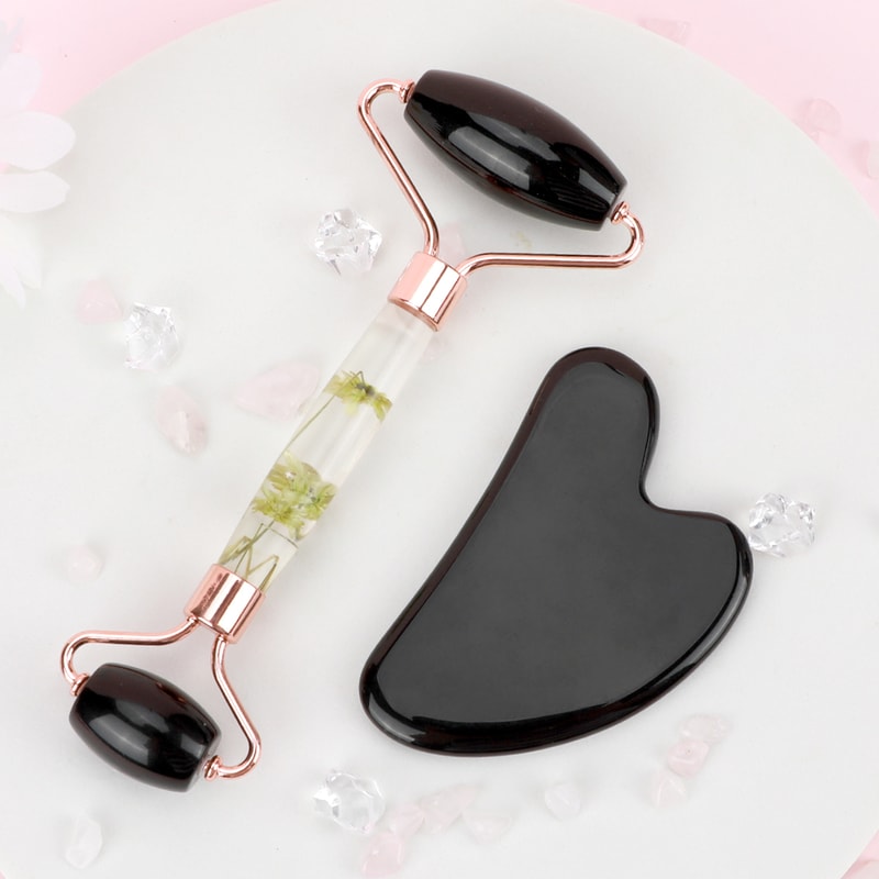 Natural Jade Gua Sha Jade Roller Set Facial Massager For Skin Care Neck Body Beauty Tools Slim Li 6