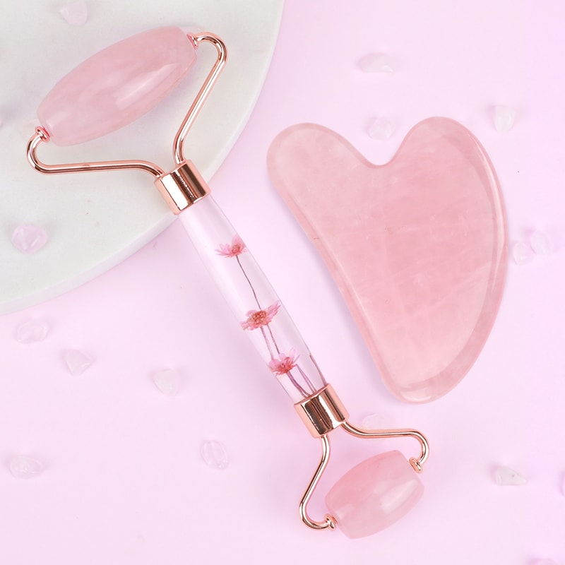 Natural Jade Gua Sha Jade Roller Set Facial Massager For Skin Care Neck Body Beauty Tools Slim Li 9