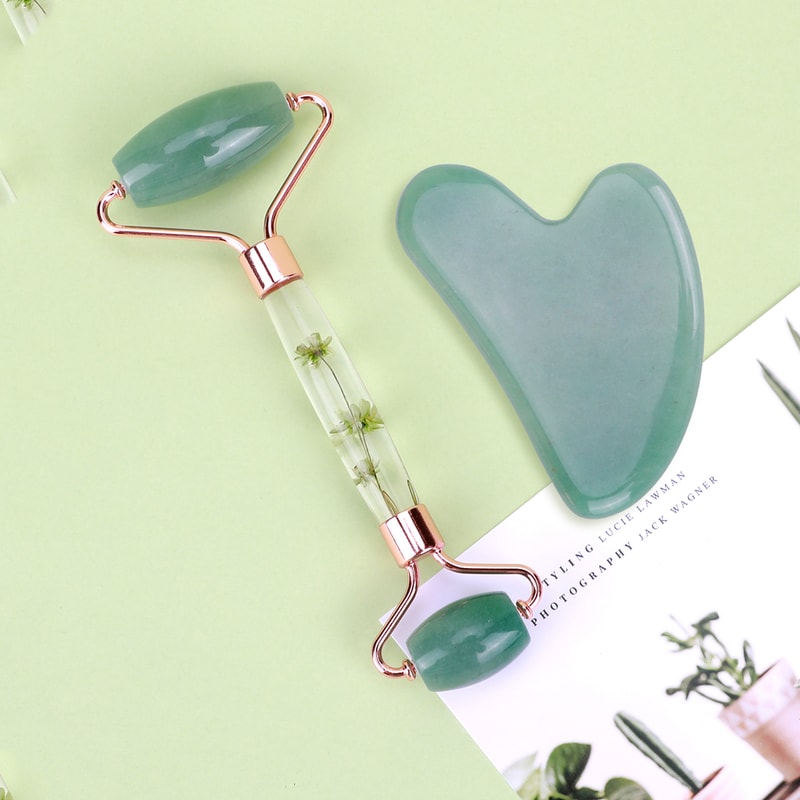 Natural Jade Gua Sha Jade Roller Set Facial Massager For Skin Care Neck Body Beauty Tools Slim Li 11