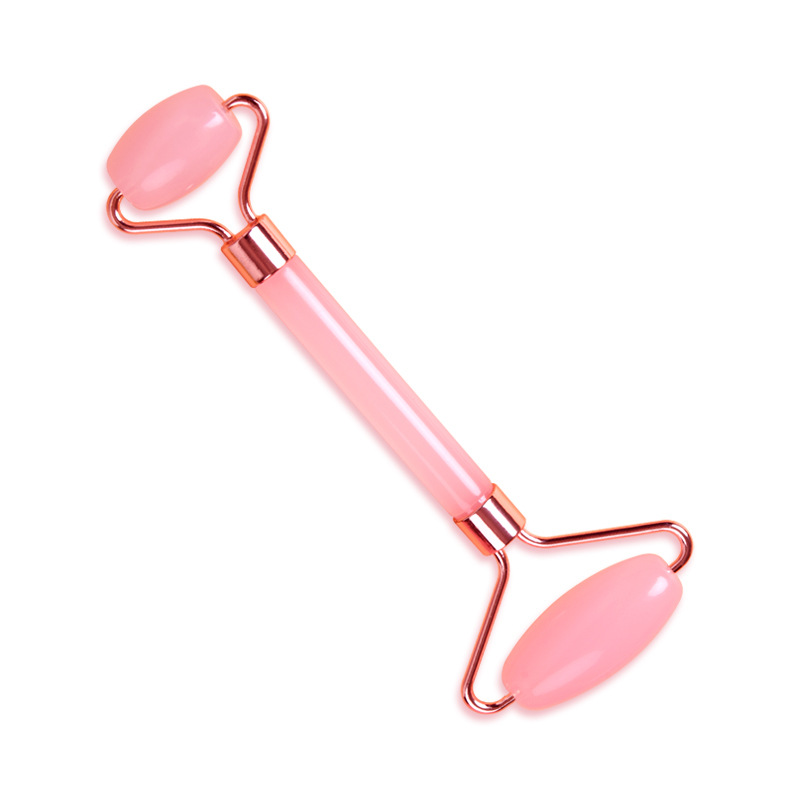 Pink Natural Resin Jade Roller Gua Sha Scraper Set Face Lift Massager AntiWrinkle  Double Chin Remo 15