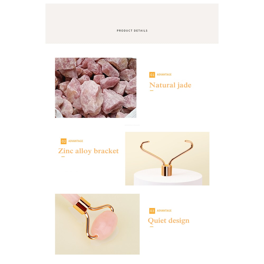 High-quality Quartz Jade Roller Massager For Face Body, Natural Anti-aging Stone Guasha Scraper Massage Tools