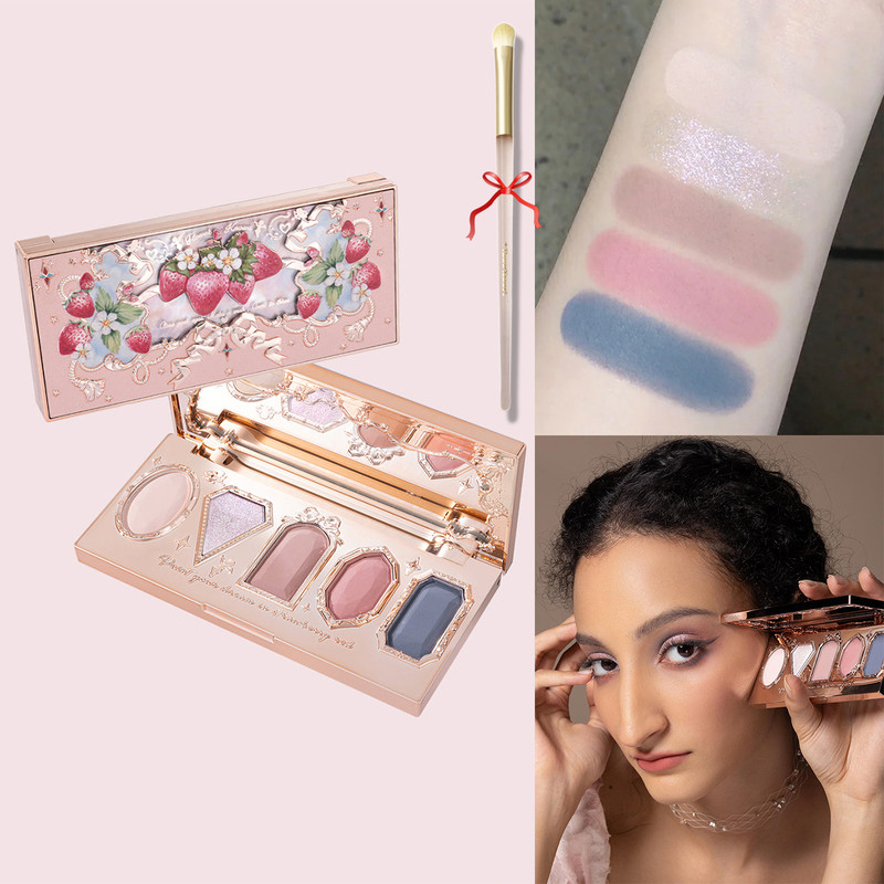 Waterproof Flower Knows Swan Ballet 6 Color Eyeshadow Palette With Matte Shimmer Pearl  Glitter Hig 4
